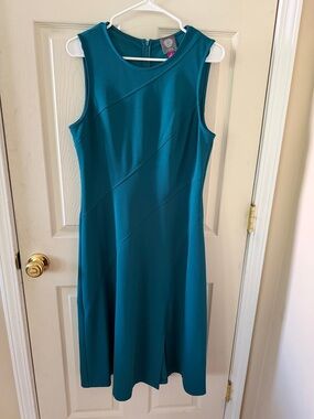 Vince Camuto Sleeveless Teal Midi Dress